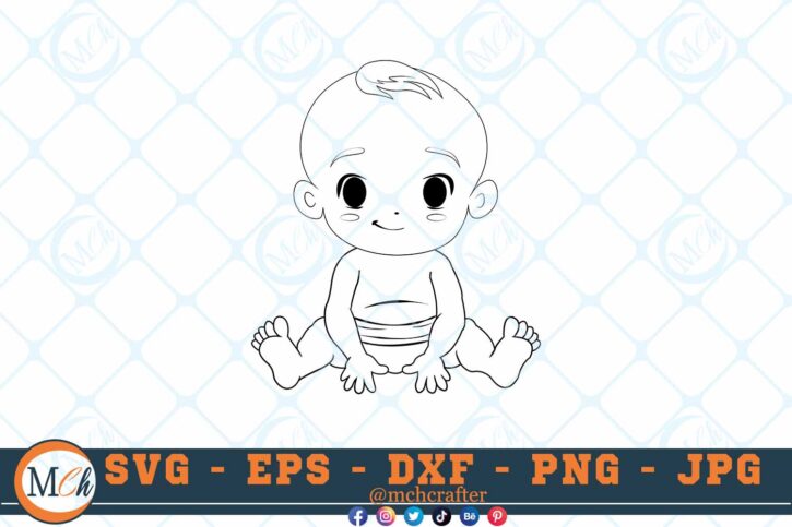 M011 Big baby 3 2 Thum Cute Baby SVG Baby Face SVG Free Cutting file Cute little baby svg