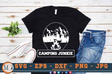 M039 Camping Junkie 3 2 Mcp Black Bundle of Outdoor SVG Camping SVG Bundle Mountains SVG Adventure SVG Outdoor Quotes SVG