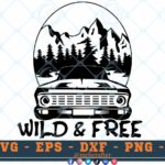 M043 Wild and free 3 2 Thum Outdoor Cars SVG Wild and Free SVG Classic Cars SVG Outdoor SVG Mountains SVG