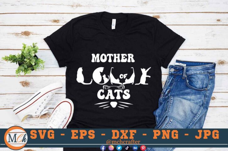 M055 Mother of cats 3 2 Mcp Black Mother of Cats SVG Cat Mom SVG Cats SVG Mother Love Cats SVG