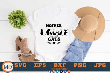 M055 Mother of cats 3 2 Mcp White Mother of Cats SVG Cat Mom SVG Cats SVG Mother Love Cats SVG