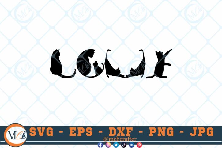 M056 Cats Love 3 2 Thum Love cats SVG Cats SVG Cats Designs SVG Love SVG Mother Of Cats SVG
