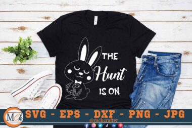 M081 The Hunt is on 3 2 Mcp Black Easter Quotes Bundle SVG Easter Bunny SVG Easter Eggs SVG Happy Easter SVG Bundle