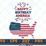 M090 HB color 3 2 Thum Happy Birthday America SVG Happy Fourth Of July SVG 4th Of July SVG Independence Day SVG
