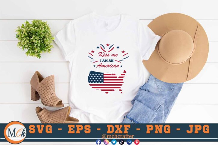 M094 Kiss me Color 3 2 Mcp White Kiss Me I'm An American SVG 4th Of July SVG Happy Fourth SVG Independence Day SVG