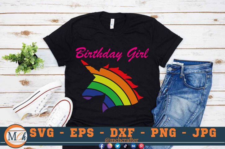 M102 Birthday Pnk 3 2 Mcp Black Birthday Unicorn Girl SVG Birthday Girl SVG Unicorns SVG Birthday Shirts SVG Cutting file For Cricut 
