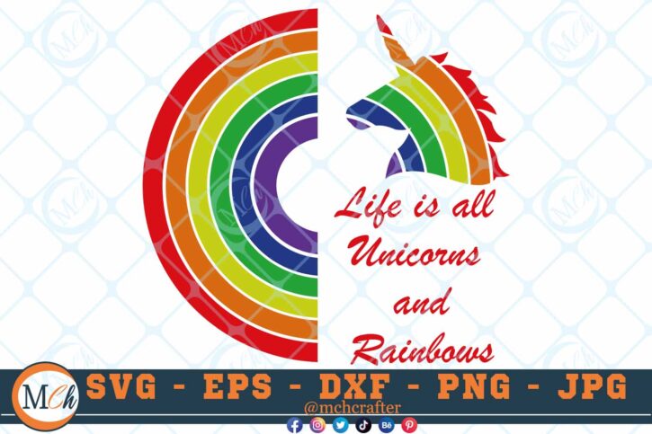 M103 Life is all UR 3 2 Thum Rainbow And Unicorn Bundle SVG Rainbow Quotes SVG Bundle Unicorn Sayings SVG Cutting Files for cricut