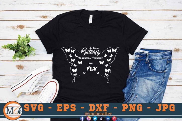 M121 Be Like B 3 2 Mcp Black Butterfly Transform Yourself and Fly SVG Be Like a Butterfly SVG Butterflies Quotes SVG Graphic