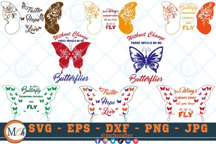 M125 Butterflies Bundle SVG Butterflies Quotes SVG Bundle Butterfly Designs Bundle SVG