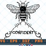 M127 BEE CONFIDENT 3 2 Thum Bee SVG Bee Confident SVG Bee Designs SVG Bees SVG Insects SVG Cut File For Cricut