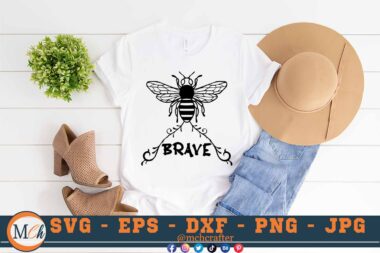 M128 BEE BRAVE 3 2 Mcp White Bee SVG Bee Brave SVG Bee Designs SVG Bees SVG Insects SVG Cut File For Cricut