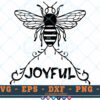 M129 BEE JOYFUL 3 2 Thum Bee SVG Bee Joyful SVG Bee Designs SVG Bees SVG Insects SVG Cut File For Cricut