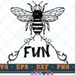M132 BEE FUN 3 2 Thum Bee SVG Bee Fun SVG Bee Designs SVG Bees SVG Insects SVG Cut File For Cricut