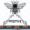 M133 BEE POSITIVE 3 2 Thum Bee SVG Bee Positive SVG Bee Designs SVG Bees SVG Insects SVG Cut File For Cricut