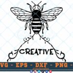 M136 BEE CREATIVE 3 2 Thum Bee SVG Bee Creative SVG Bee Designs SVG Bees SVG Insects SVG Cut File For Cricut