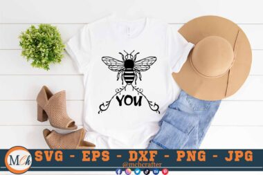 M138 BEE YOU 3 2 Mcp White Bee SVG Bee You SVG Bee Designs SVG Bees SVG Insects SVG Cut File For Cricut