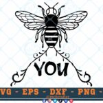 M138 BEE YOU 3 2 Thum Bee SVG Bee You SVG Bee Designs SVG Bees SVG Insects SVG Cut File For Cricut