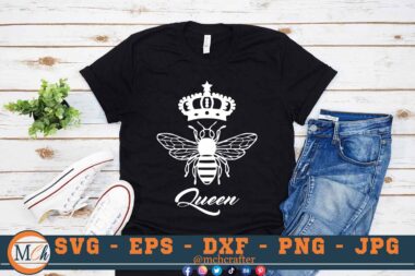 M143 QUEEN 3 2 Mcp Black Bee SVG Bee Queen SVG Bee Designs SVG Bee SVG Insects SVG Cut File For Cricut
