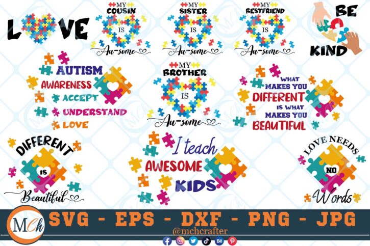 Autism Bundle Autism SVG Bundle Autism Awareness Bundle SVG Puzzle SVG Bundle Autism Family