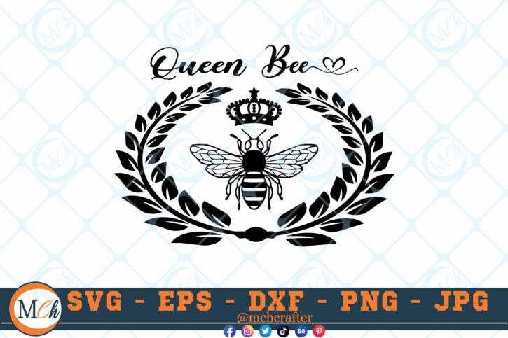 M152 Queen bee 3 2 Thum Queen Bee SVG Mama Queen SVG Happy Bee SVG Bee Queen SVG Bees SVG Cut File For Cricut