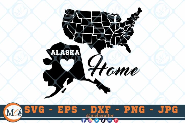 M162 ALASKA 3 2 Thum Alaska State SVG Home State SVG Us States SVG Alaska Home State SVG Cut File For Cricut