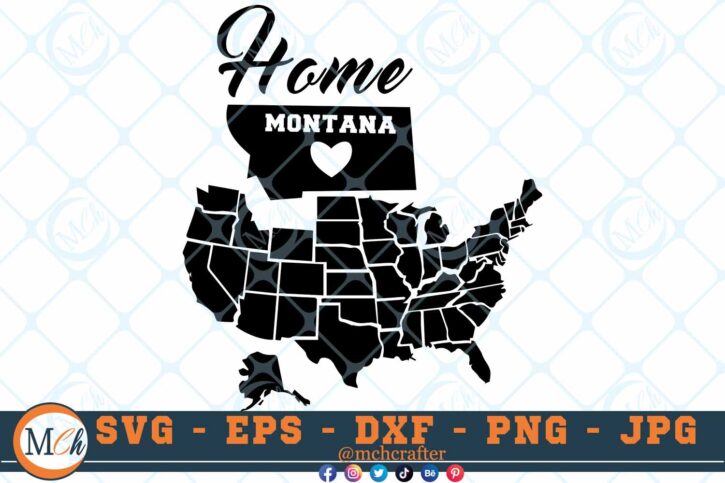 M163 MONTANA 3 2 Thum Montana State SVG Home State SVG Us States SVG Montana Home State SVG Cut File for Cricut
