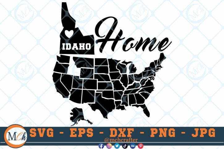 M165 IDAHO 3 2 Thum Idaho State SVG Home State SVG Us States SVG Idaho Home State SVG Cut File For Cricut