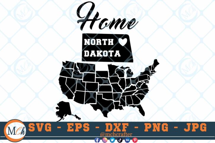 M166 NORTH DAKOTA 3 2 Thum North Dakota State SVG Home State SVG Us States SVG North Dakota Home State SVG Cut File For Cricut