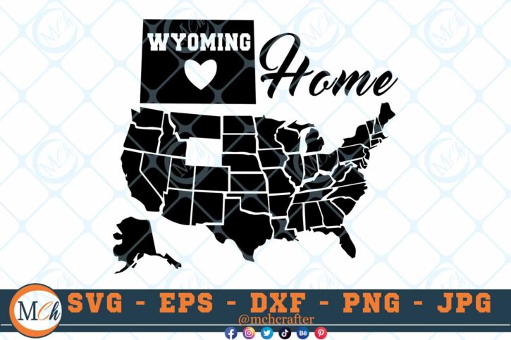 M172 WYOMING 3 2 Thum Wyoming State SVG Home State SVG Us States SVG Wyoming Home State SVG Cut File For Cricut