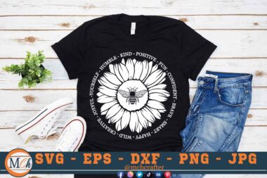 M205 BEE SUN B 3 2 Mcp Black Sunflowers SVG Bee SVG Bee Everything SVG Nature SVG Cut File for Cricut