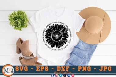 M205 BEE SUN B 3 2 Mcp White Sunflowers SVG Bee SVG Bee Everything SVG Nature SVG Cut File for Cricut