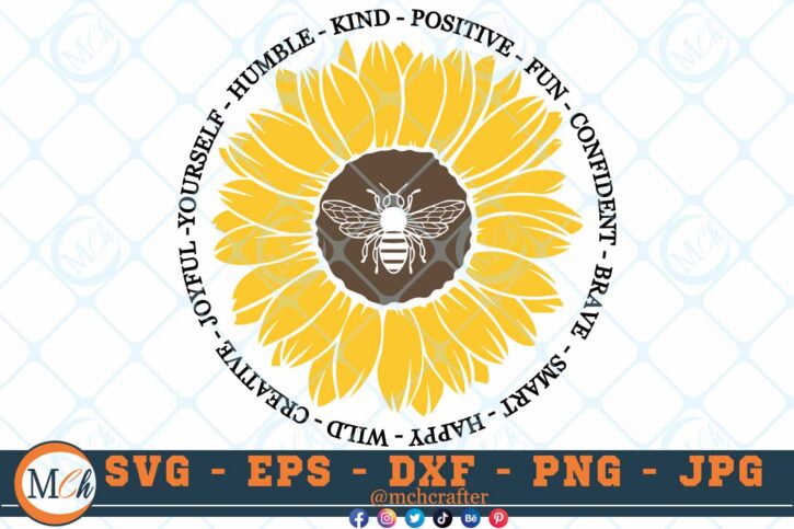 M205 BEE SUN CLR 3 2 Thum Sunflowers SVG Bee SVG Bee Everything SVG Nature SVG Cut File for Cricut