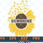 M211 SUNSHINE 3 2 Thum Sunflower and Butterflies SVG Sunshine SVG Sunflower SVG Nature SVG Cut File for Cricut