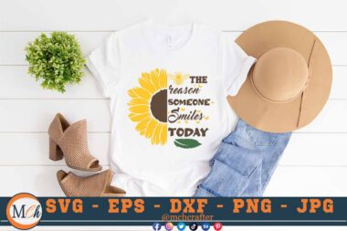 M212 Smile clr 3 2 Mcp White Sunflower SVG Bee The Reason Someone Smiles Today SVG Nature SVG Cut File for Cricut