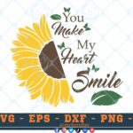 M215 YOU MAKE clr 3 2 Thum Sunflower SVG You Make My Heart Smile SVG Sunflowers SVG Nature SVG Cut File for Cricut