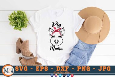 M221 PIG MAMA CLR 3 2 Mcp White Pigs SVG Pig Mama SVG Pig Quotes SVG Pigs Sayings SVG Cut File For Cricut