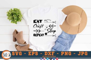 M232 EAT CRAFT 3 2 Mcp White Craft SVG Eat Craft Sleep Repeat SVG Crafting Quotes SVG Craft Sayings SVG Crafting SVG