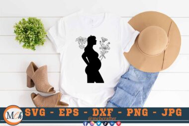 M275 PREGG 3 2 Mcp White Pregnant Woman SVG Mom Life SVG Floral SVG FLowers SVG Pregnancy SVG Mommy to be SVG