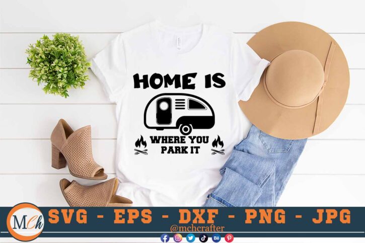 M285 HOME 3 2 Mcp White Camping SVG Home is Where you Park it SVG Adventure SVG Mountains SVG Outdoor SVG Camping Car SVG