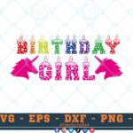 M295 BIRTHDAY GIRL 3 2 Thum Unicorn Birthday Girl SVG Rainbow SVG Unicorn SVG Happy Birthday SVG