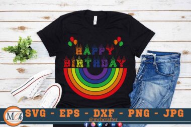M297 HP B 3 2 Mcp Black Happy Birthday SVG Rainbow Birthday SVG Rainbow SVG Birthday candles SVG