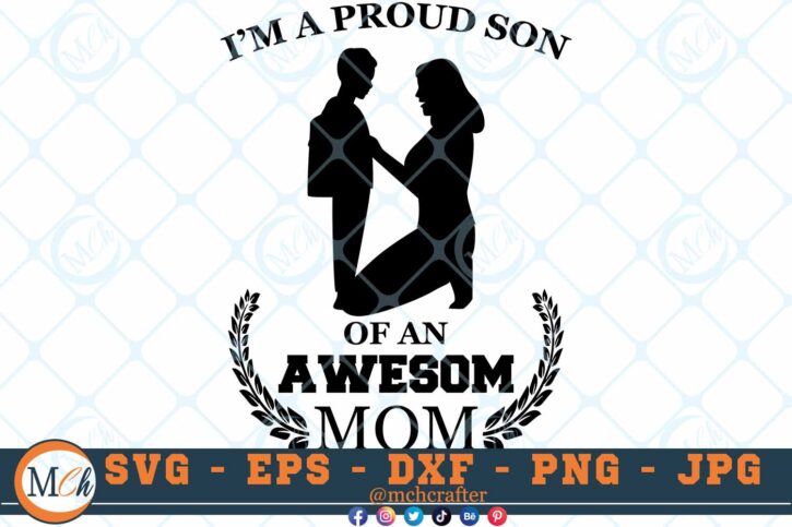 M304 PROUD SON 3 2 Thum Mother And Son SVG Proud Son SVG Mom Life SVG Love SVG Mothers day SVG Awesom Mom SVG