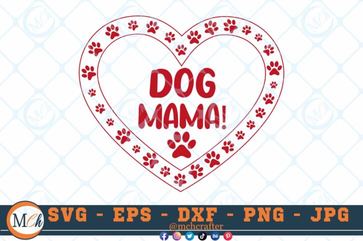 M323 DOG MAMA 3 2 Thum Dogs SVG Dog Mama SVG Dog Mom SVG Paw Print SVG Dog SVG