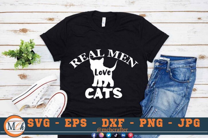 M325 REAL MEN 3 2 Mcp Black Cat Quotes SVG Real Men Love Cats SVG Cat SVG Cut File for Cricut