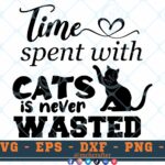 M329 TIME SPENT 3 2 Thum Cat Quotes SVG Time Spent With Cats is Never Wasted SVG Cats SVG Cat Signs SVG