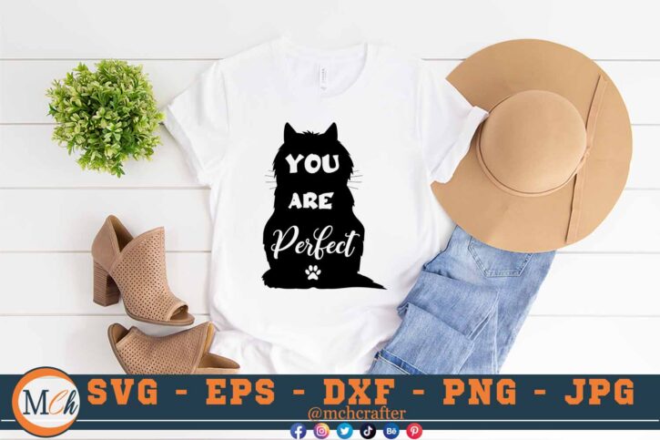 M333 PERFECT 3 2 Mcp White Cat Quotes SVG You Are Perfect SVG Paw Print SVG Cats SVG Cats Shirts SVG