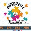 M388 DIFFERENT 3 2 Thum Autism SVG Different is Beautiful SVG Heart SVG Autism Awareness SVG Puzzle SVG