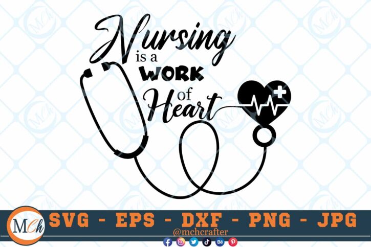 M396 NURSING 3 2 Thum Nurse SVG Nursing is a Work of Heart SVG Nursing Sayings SVG Nurse Quotes SVG