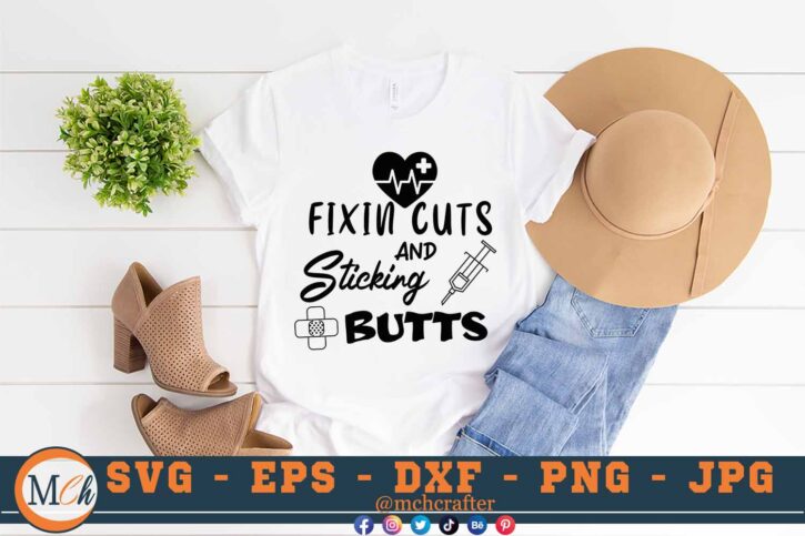 M403 FIXIN 3 2 Mcp White Nurse SVG Fixing Cuts and Sticking Butts SVG Nursing Sayings SVG Nurse Quotes SVG