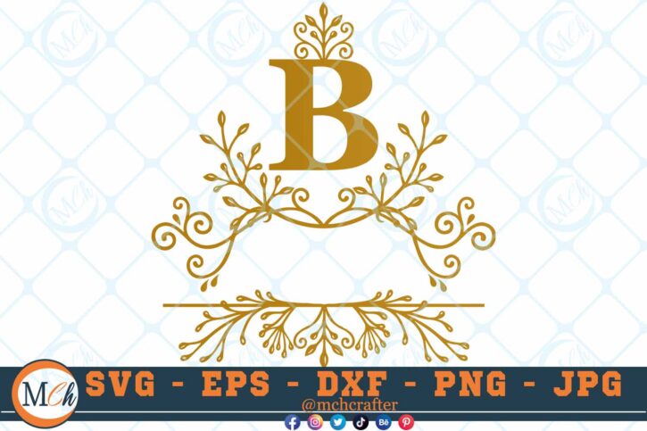 M447 B 3 2 Thum Fancy Letter B SVG Monogram SVG Letters SVG Decorative Letters SVG Majestic Letters SVG